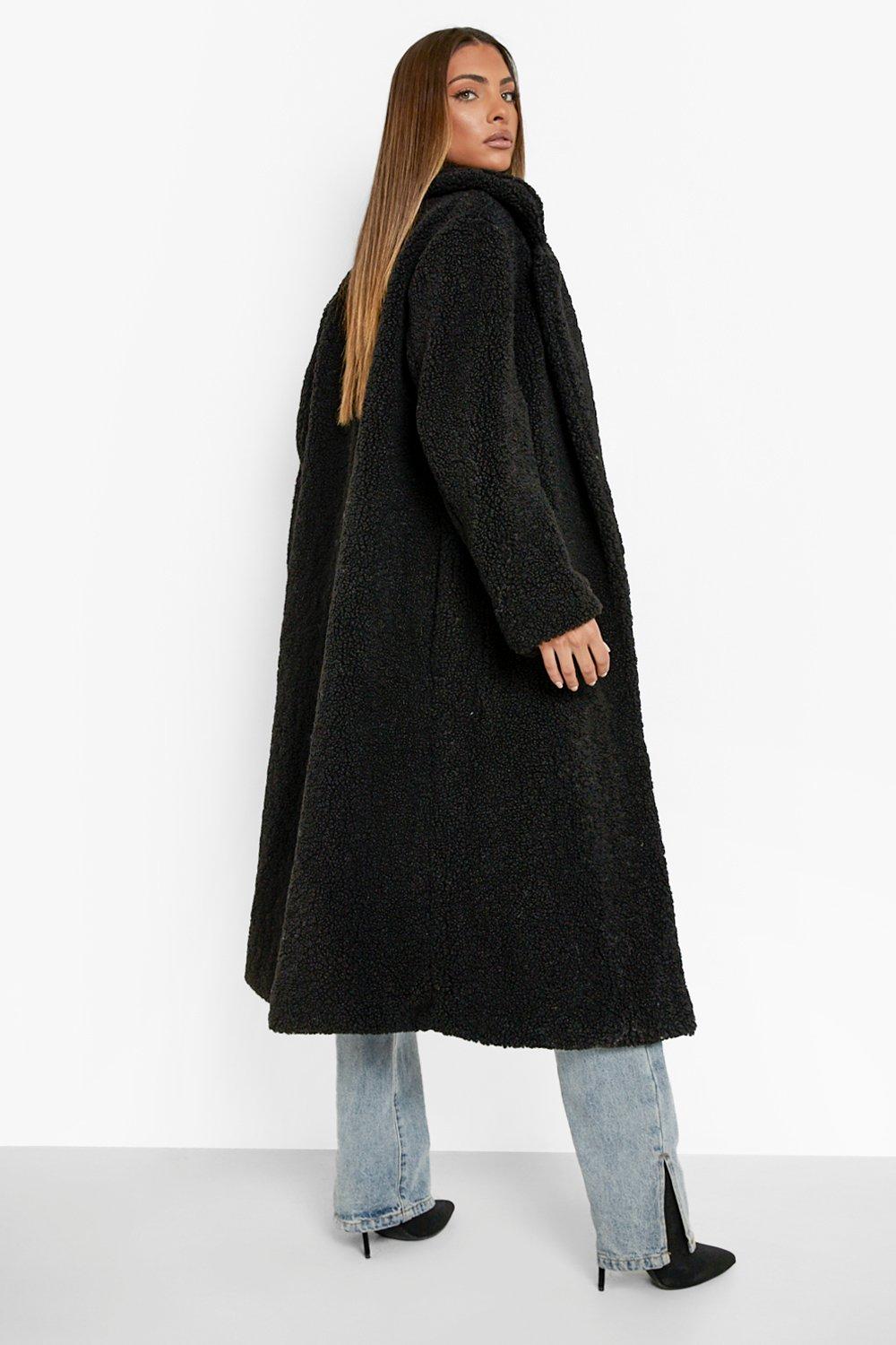 Longline black teddy on sale coat