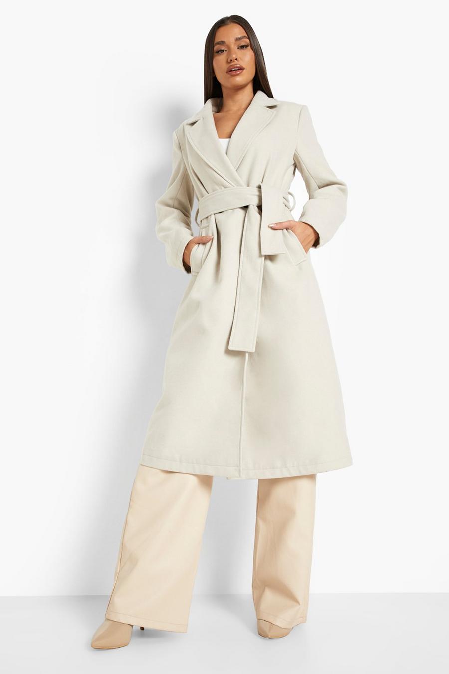 Stone beige Wool Look Trench Coat image number 1