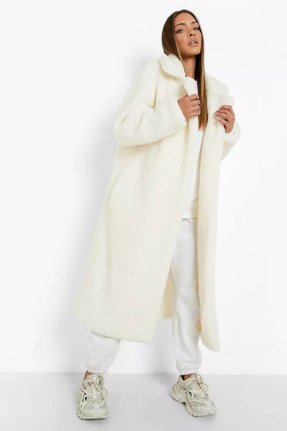 Missguided teddy longline coat hotsell