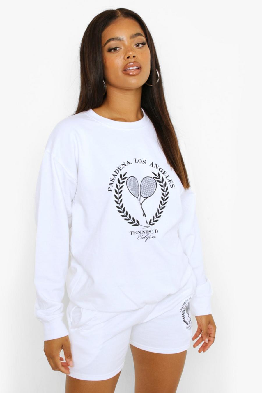 White Tennis Los Angeles Sweater Short Tracksuit image number 1