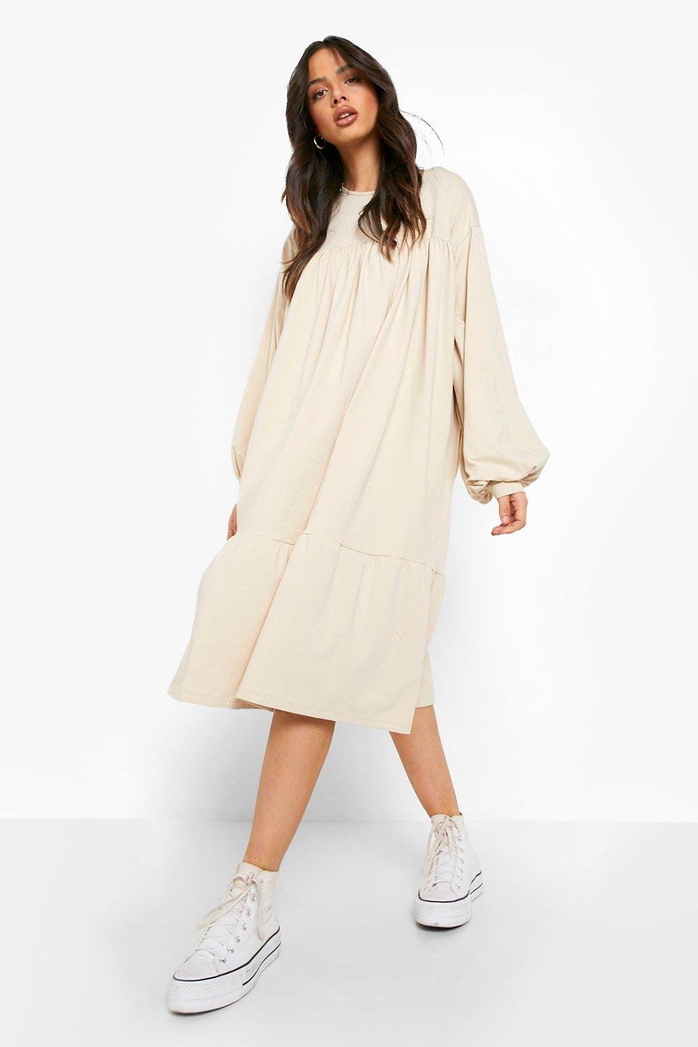 midi jersey smock dress