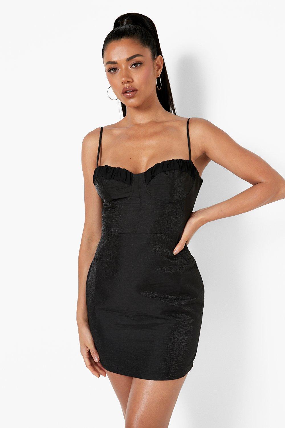 Black corset hotsell dress short