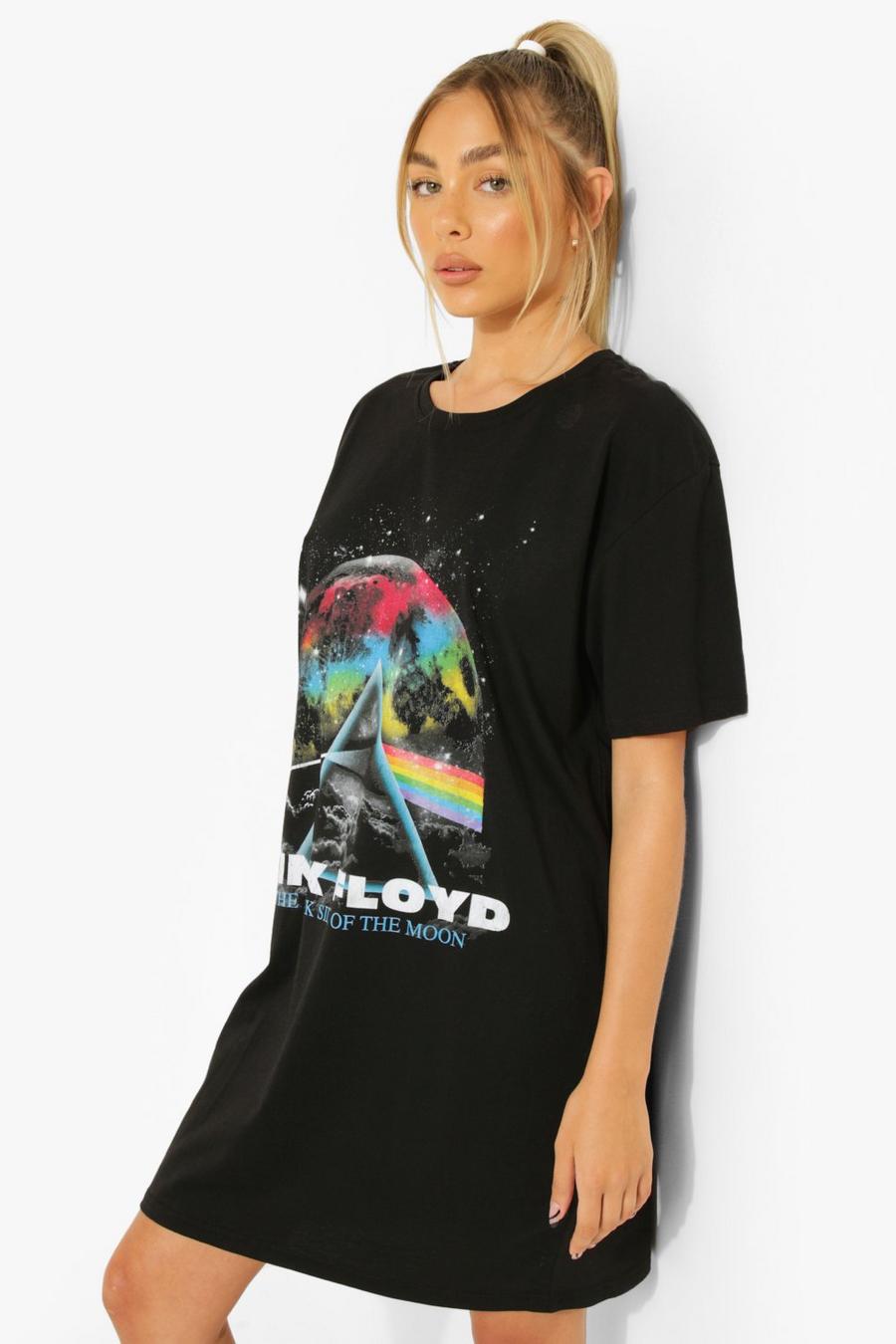 Black Gelicenseerde Roze Floyd T-Shirtjurk image number 1