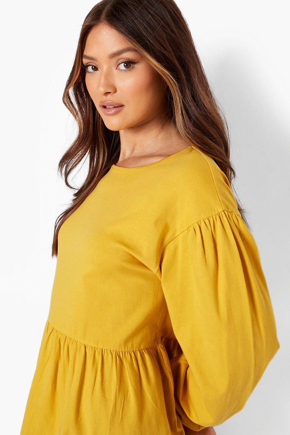 Mustard store batwing top