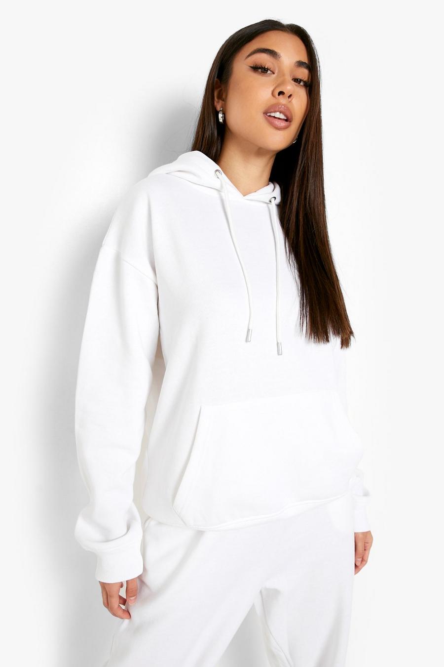 White Recycled Hoodie image number 1