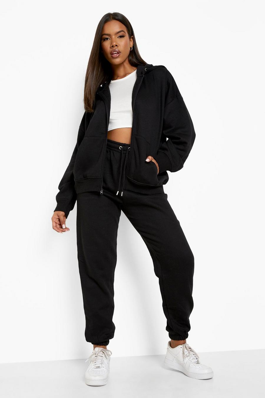 Black Recycled Zip Hooded Tracksuit image number 1