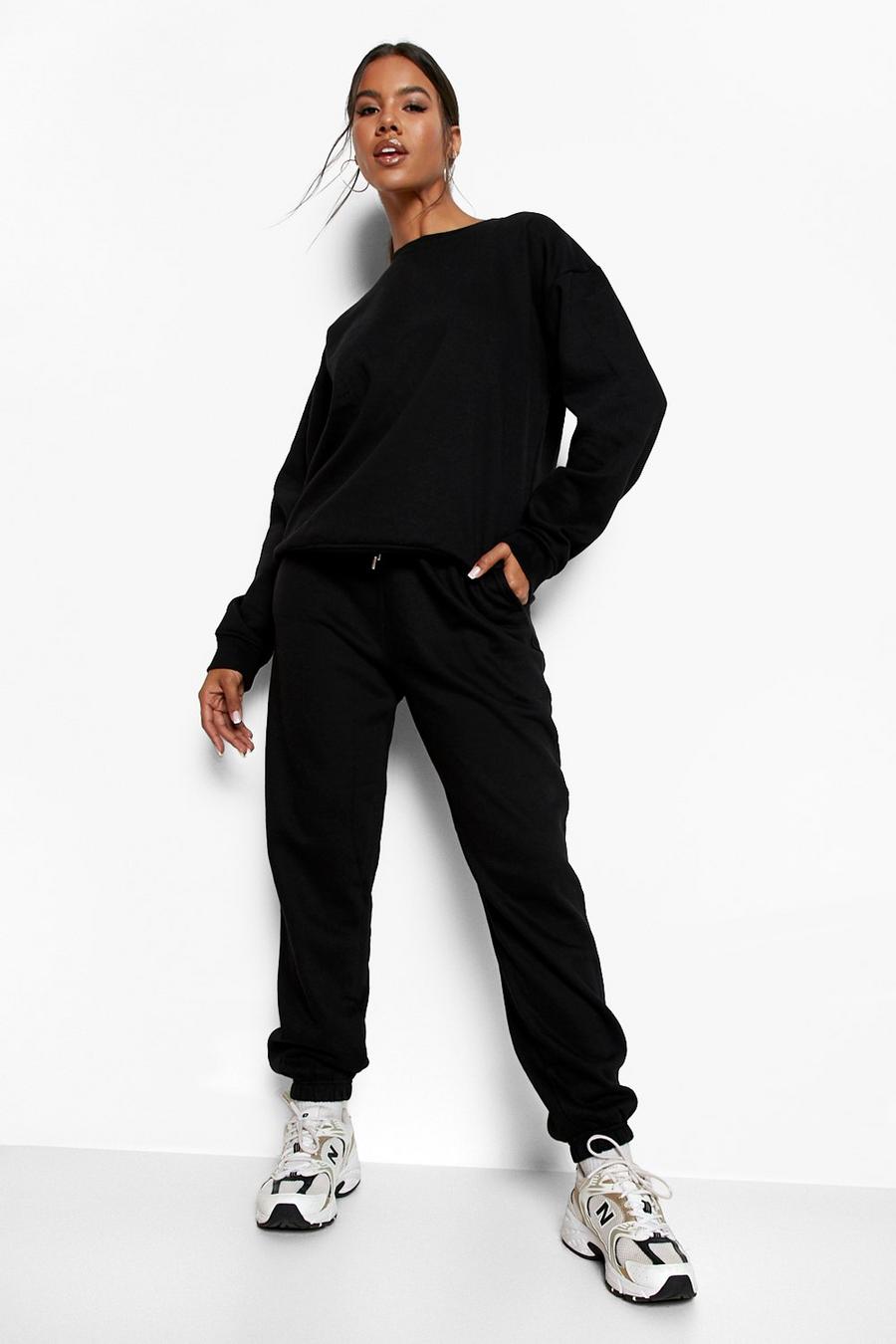 Black Recycled Regular Sweater Tracksuit image number 1