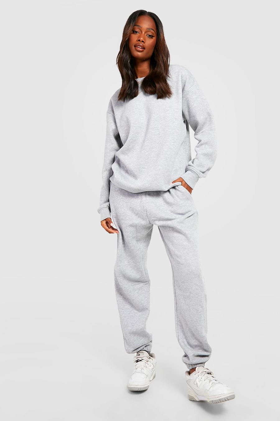 Grey marl Recycled Regular Sweater Tracksuit image number 1