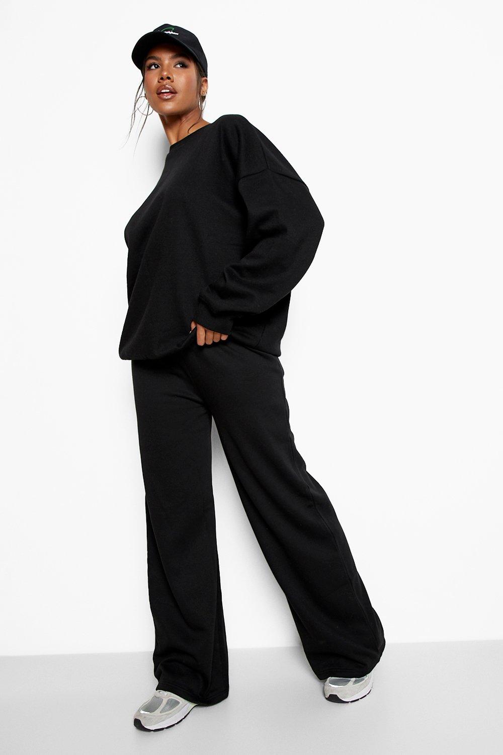 Women's Black Recycled Wide Leg Joggers