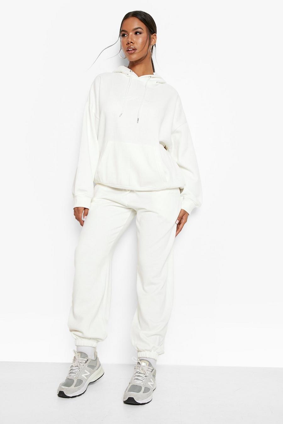 Pantalón deportivo Woman oversize reciclado, Ecru bianco