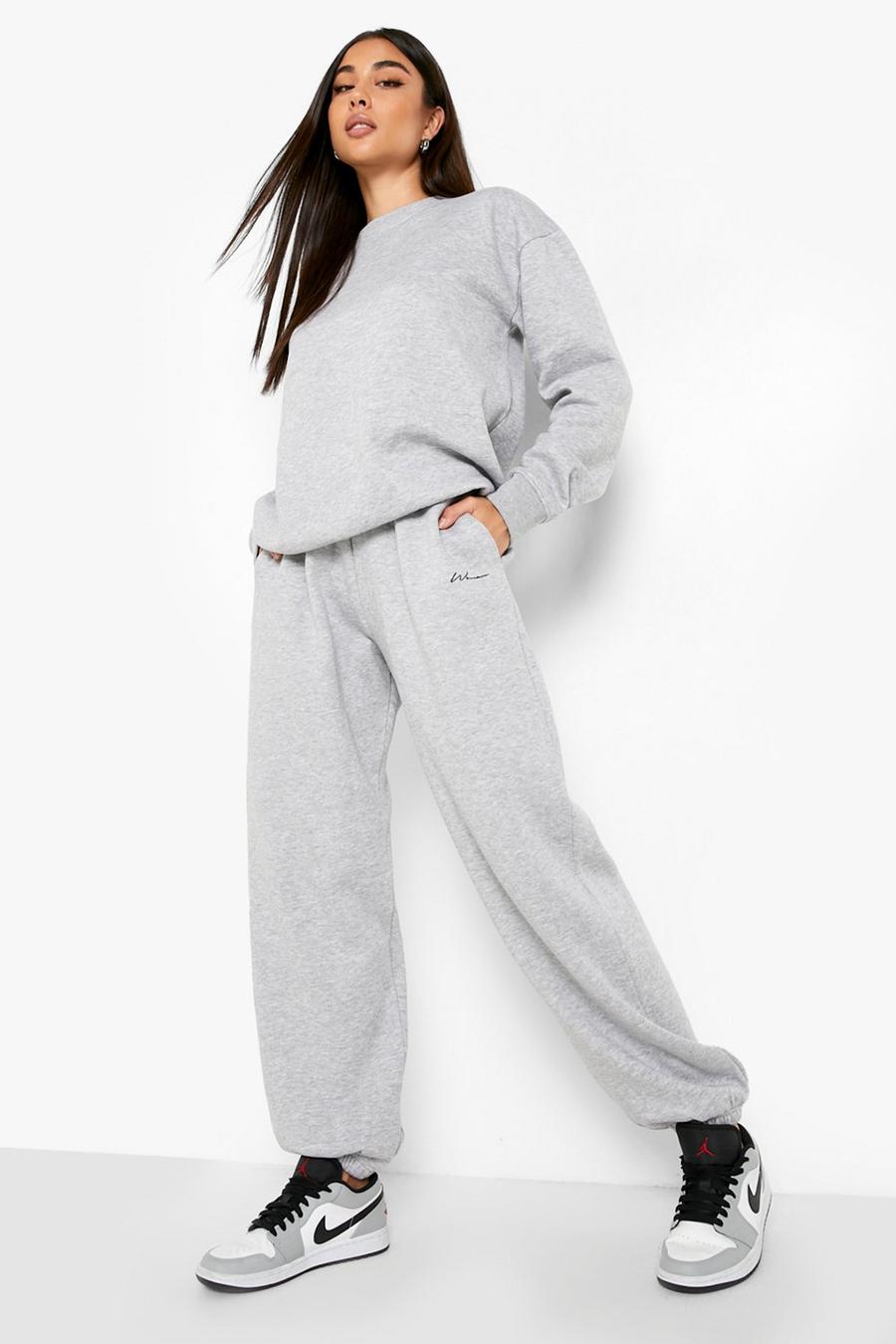 Grey marl grigio Recycled Oversized Woman Joggers