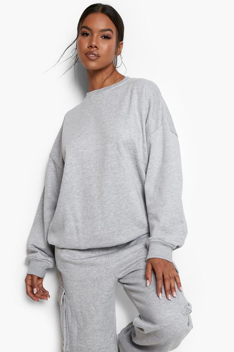 Grey marl Recycled Oversized Sweatshirt image number 1
