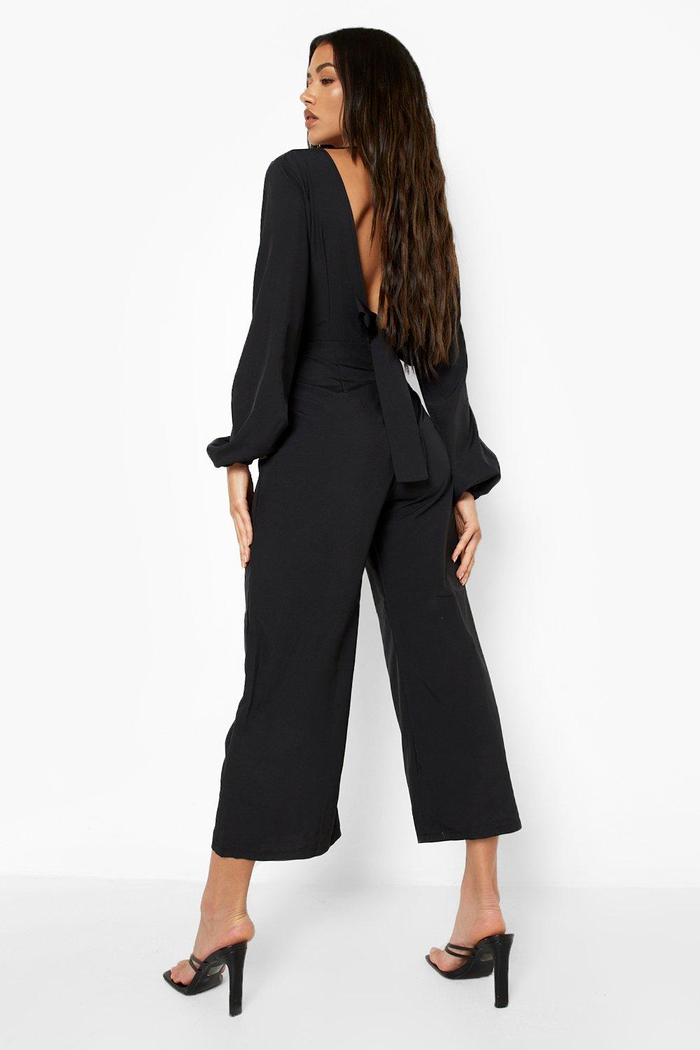 Open Tie Back Culotte Jumpsuit