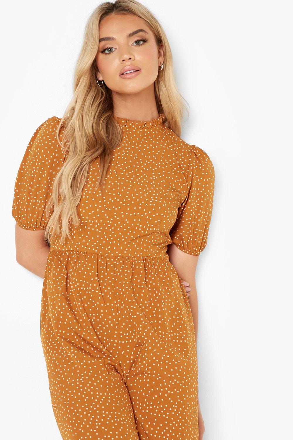 Mustard polka cheap dot jumpsuit