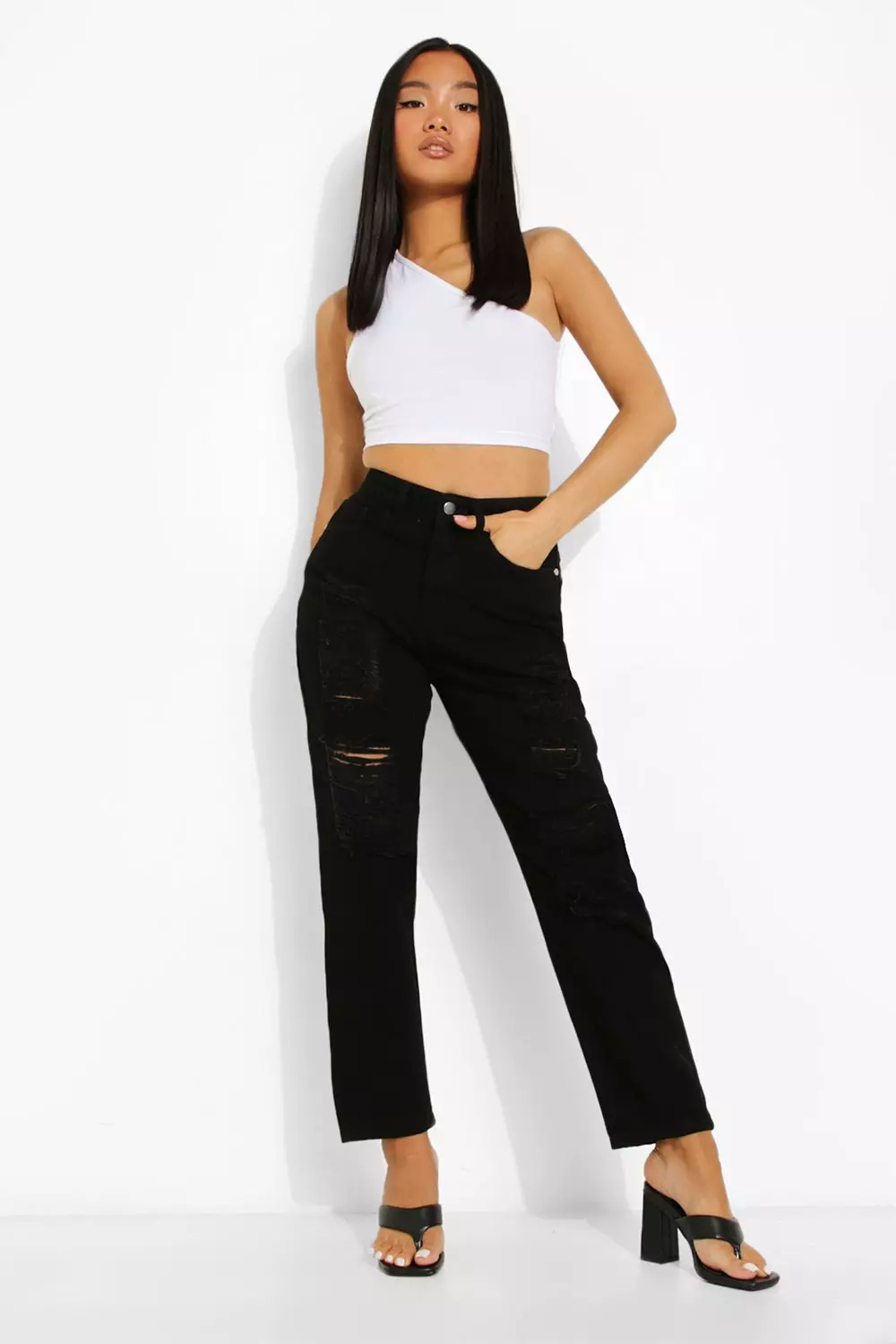 Petite extreme ripped store jeans