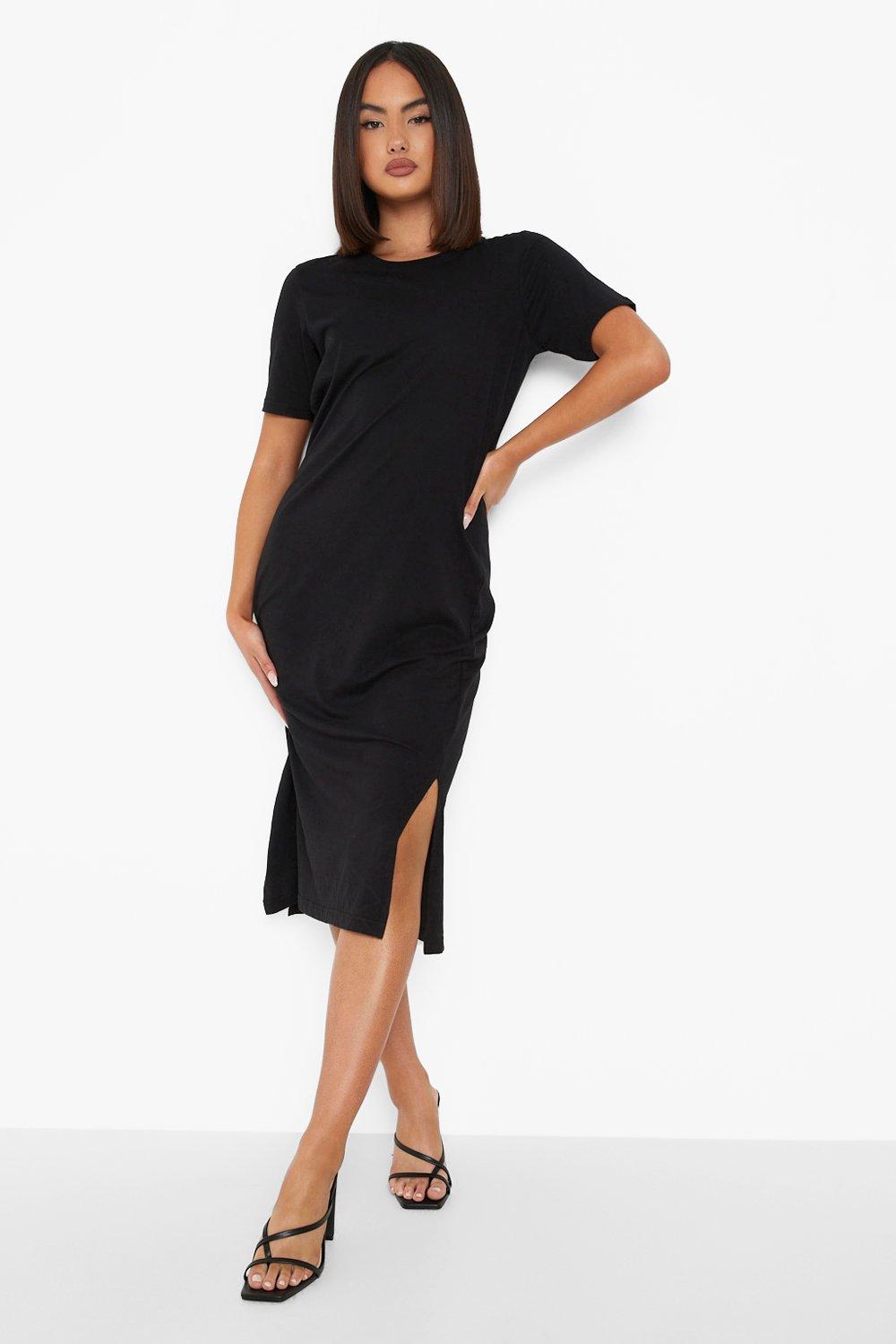 T shirt cheap dress with split