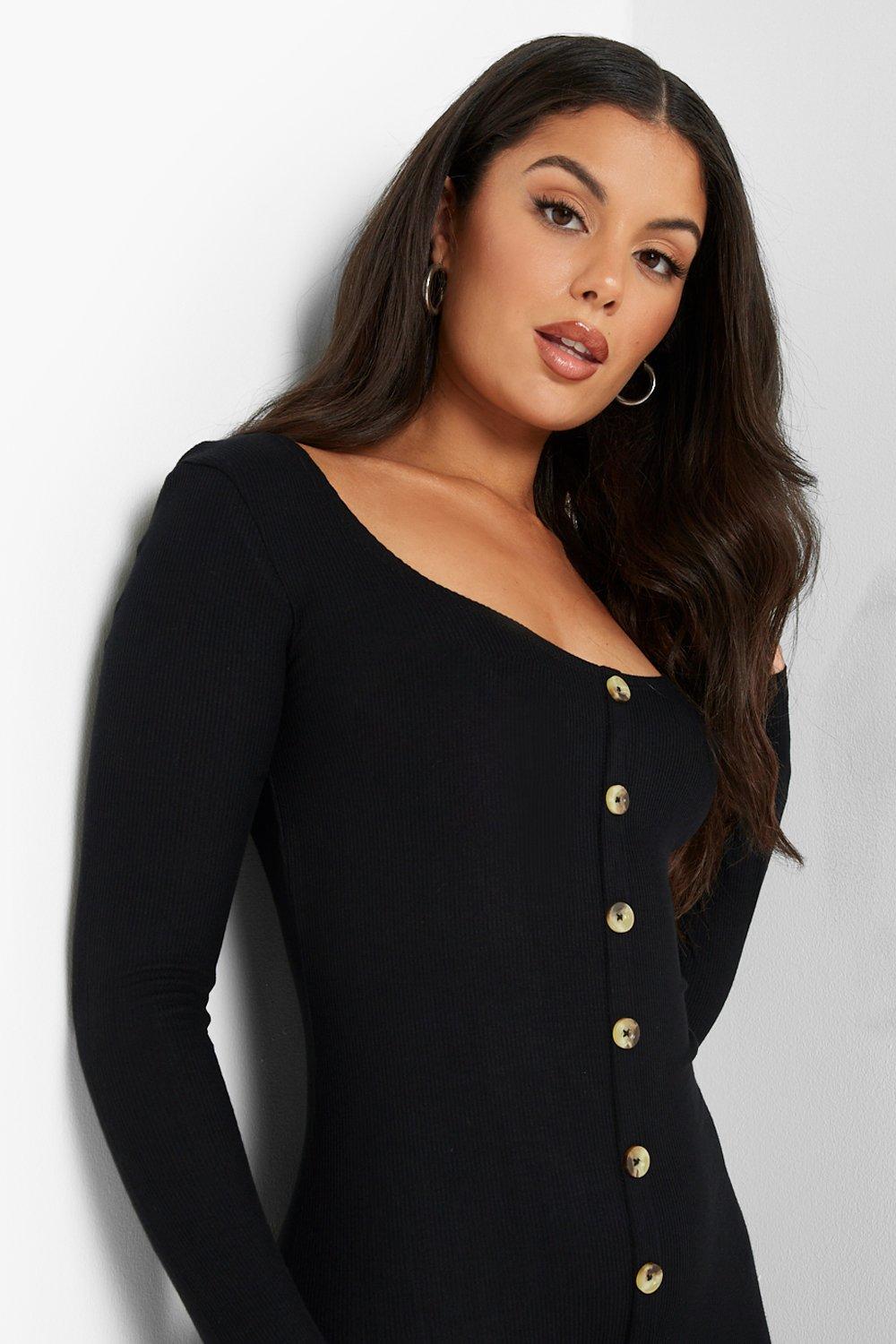 Long sleeve button down bodycon dress online