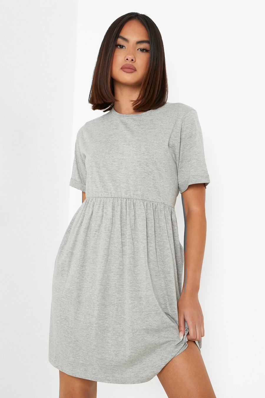 Grey Short Sleeve Smock Dress image number 1