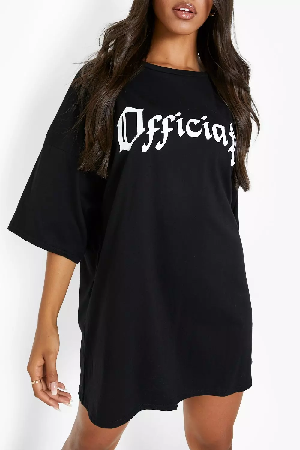 Oversized Official Slogan T Shirt Dress