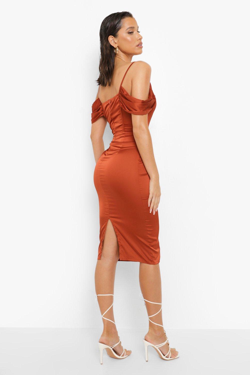 Boohoo shop terracotta dress