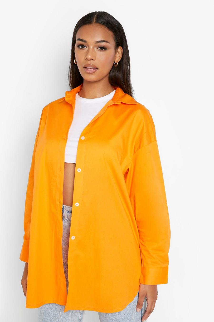 Neon-orange Oversize neonfärgad skjorta