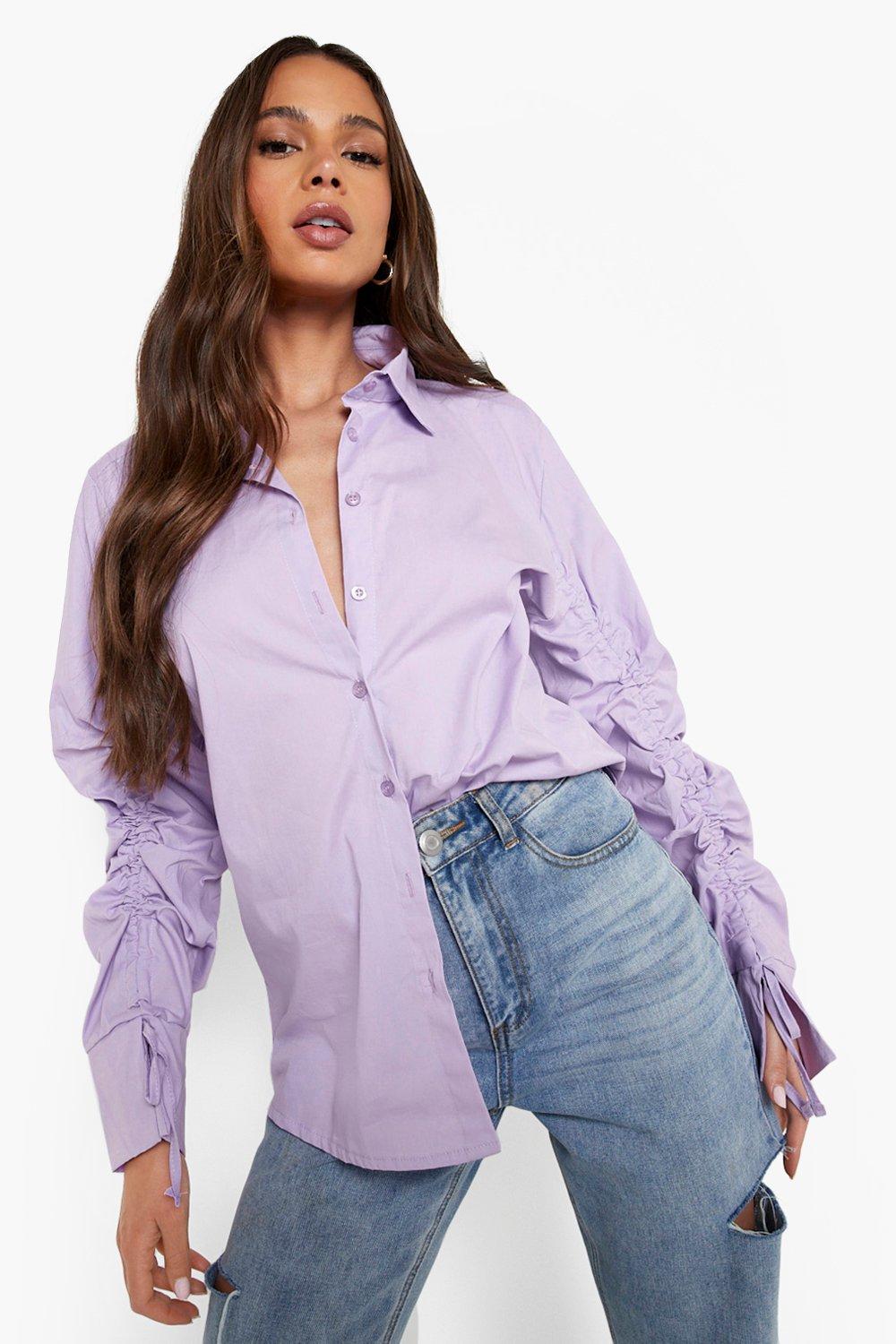 Ruched store sleeve shirt