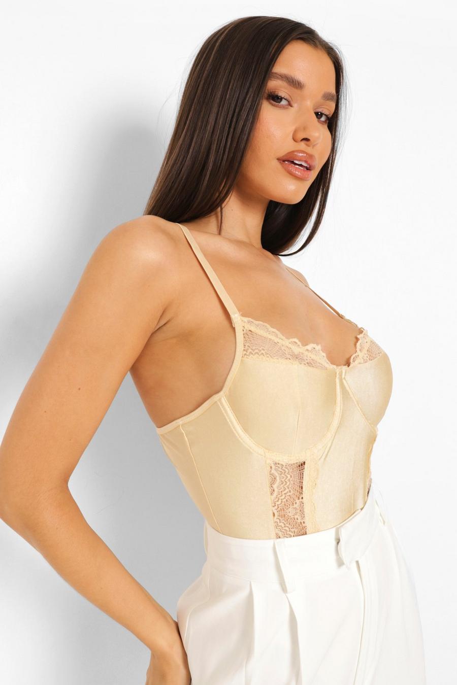 Body in pizzo, Beige image number 1