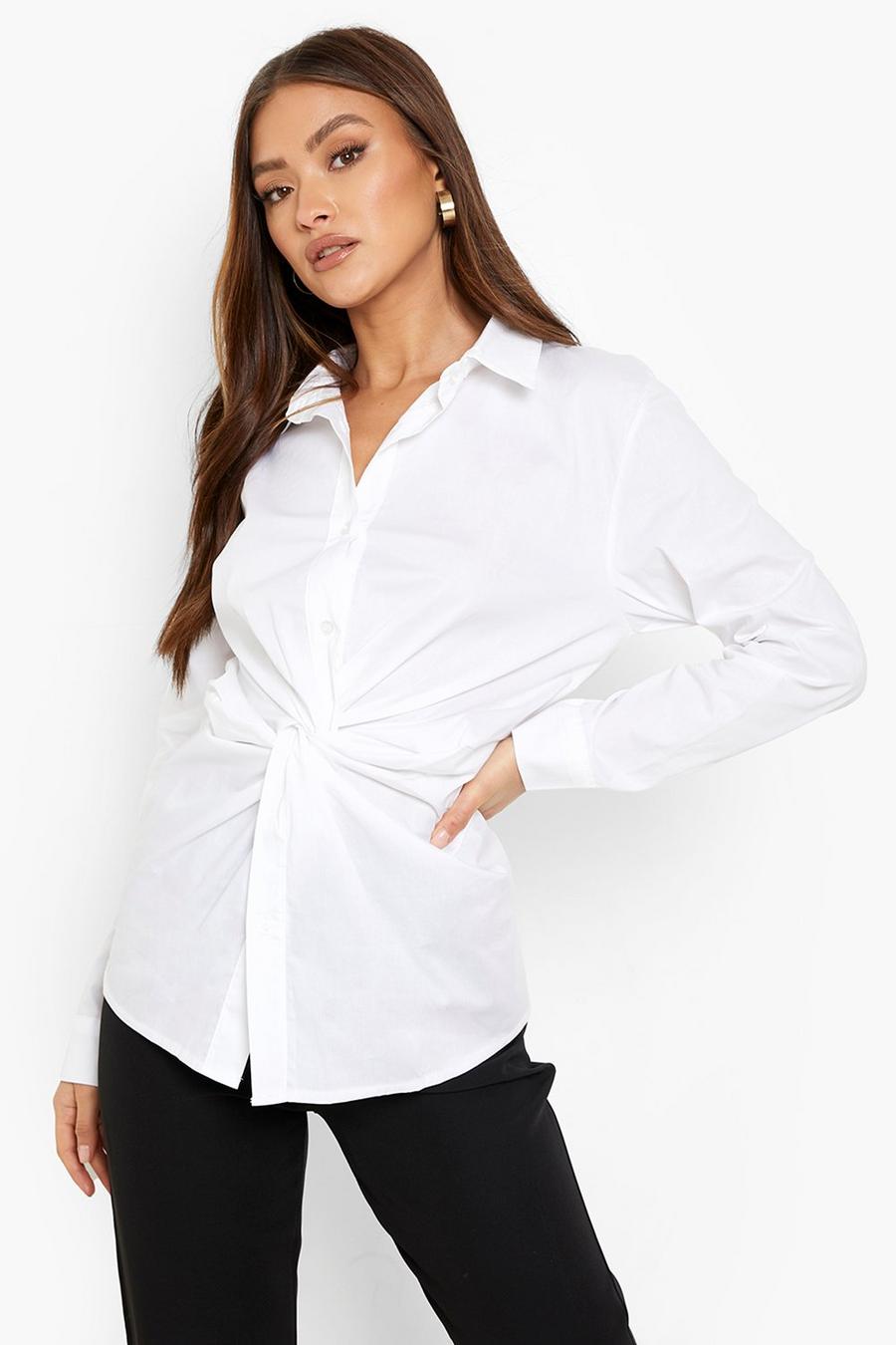 White Twist Front Shirt image number 1
