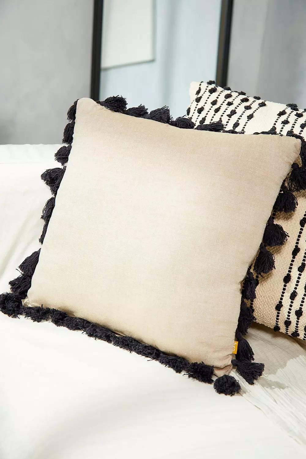 Black 2025 tassel cushion