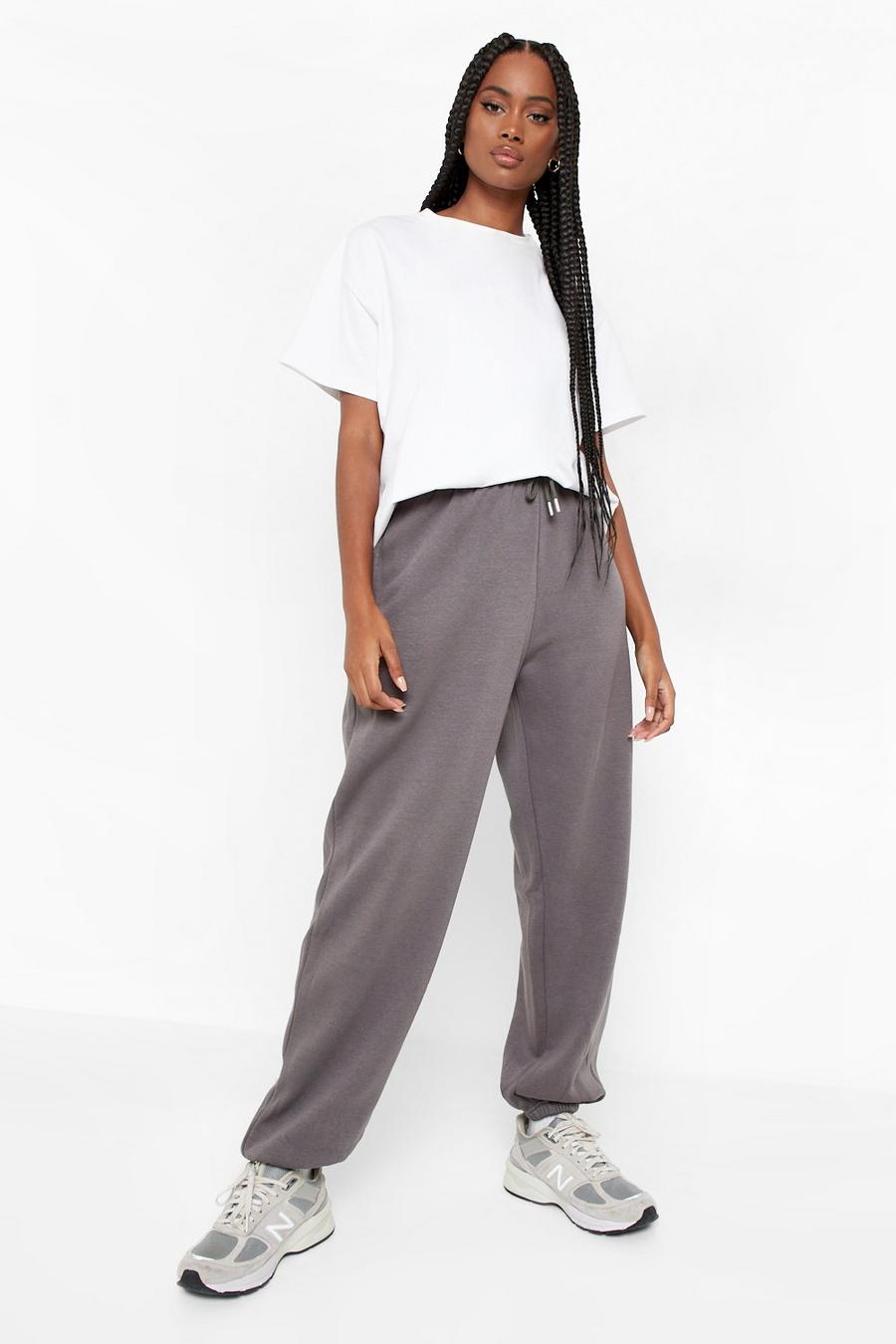Pantaloni tuta oversize in fibre riciclate, Charcoal gris