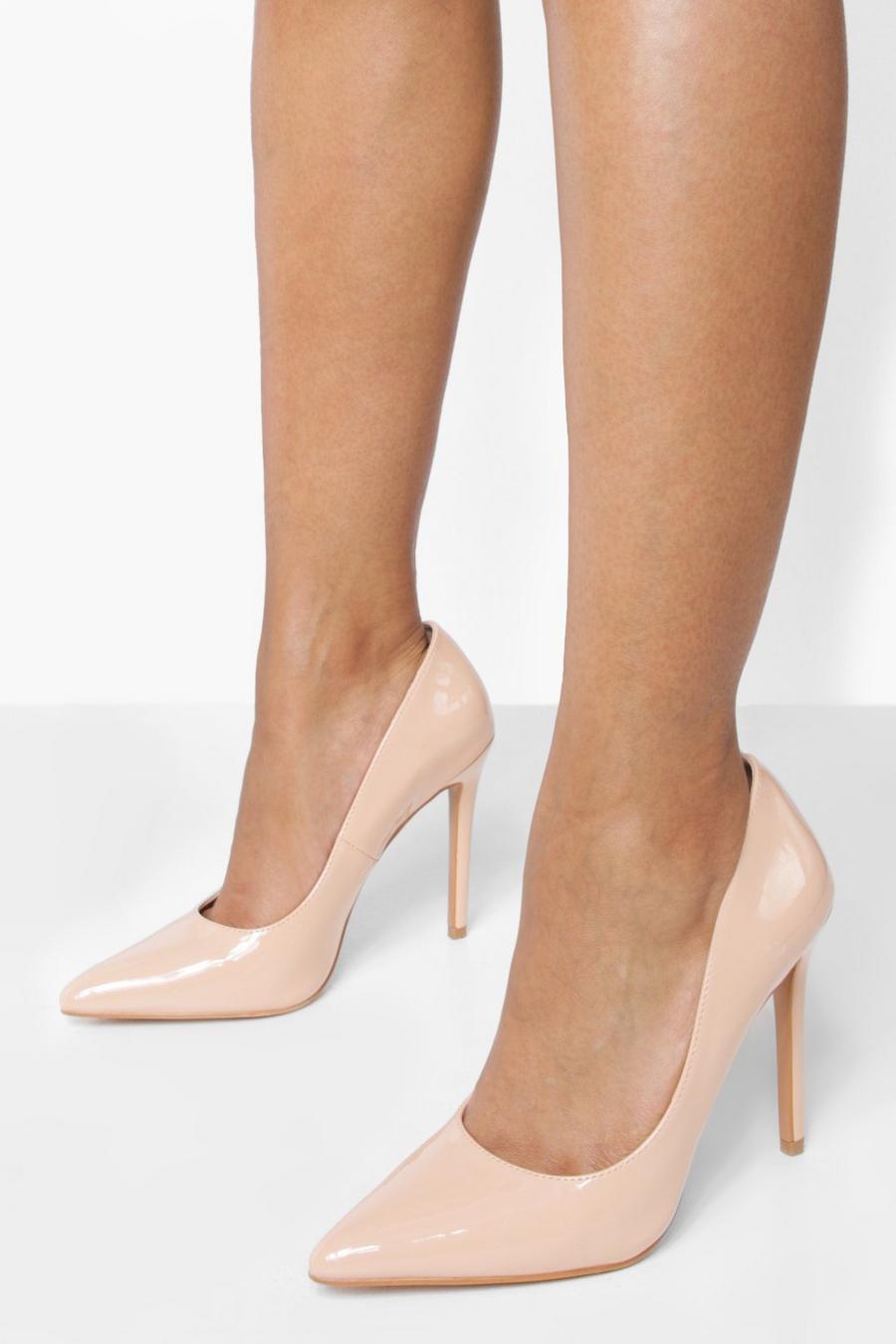 Nude Wide Fit Stiletto Court Shoes image number 1