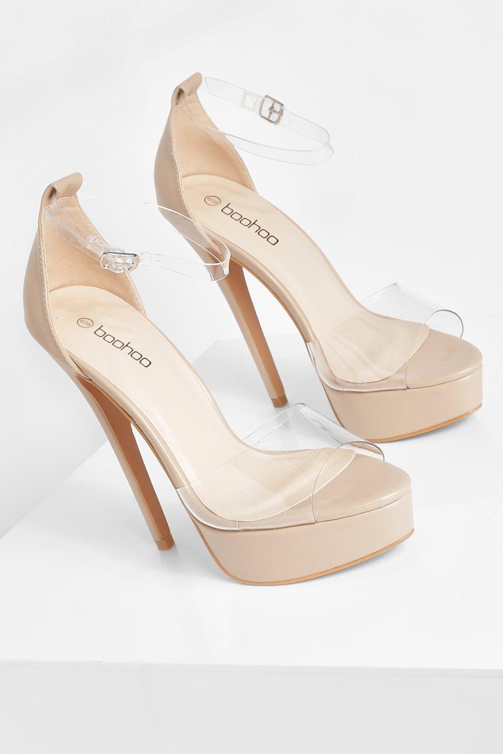 Tacones transparentes plataforma hot sale