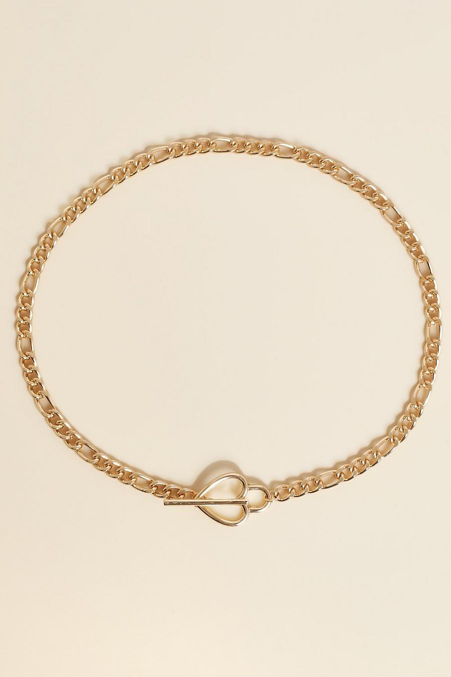 Gold metallic Halsband med hjärta och stav i återvunnet material