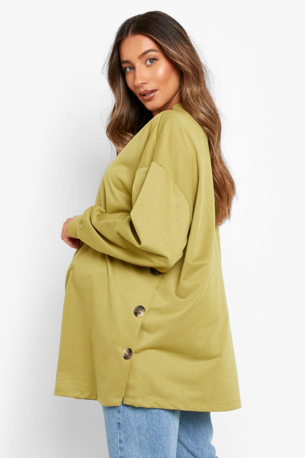 Maternity Side Button Nursing Sweatshirt