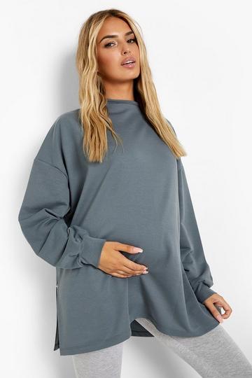 Maternity Popper Side Nursing Sweatshirt lead