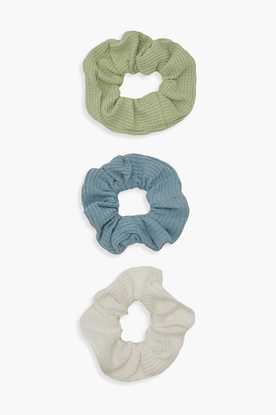 Multi 3 Pack Waffle Textured Scrunchies image number 1