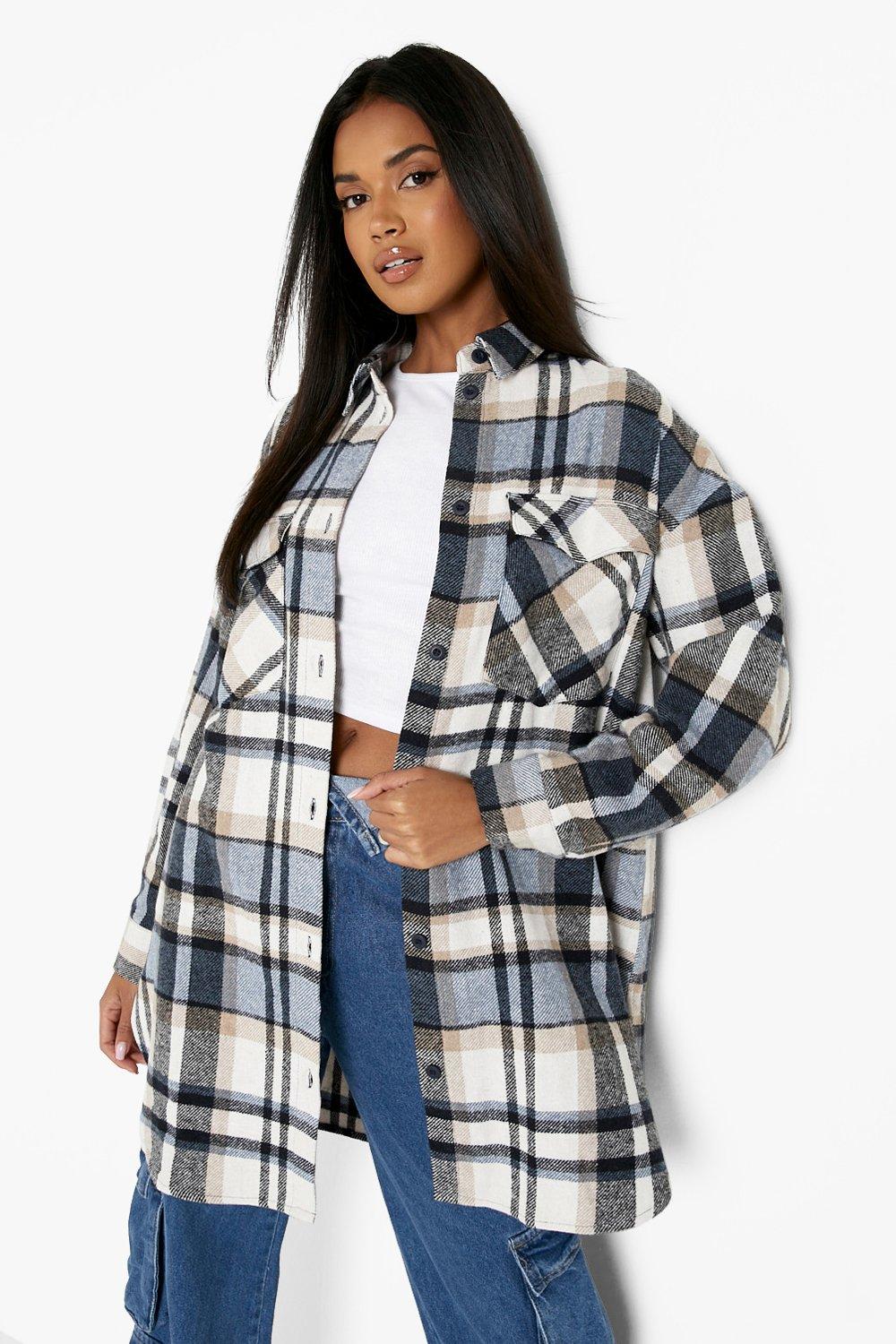 boohoo flannel jacket