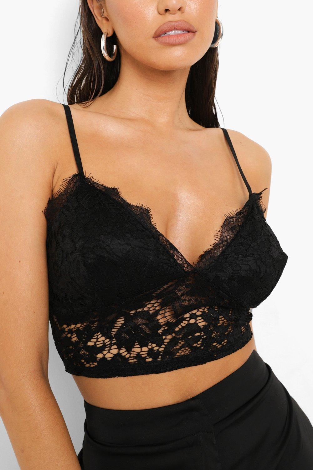 Lace Bralette Top Black