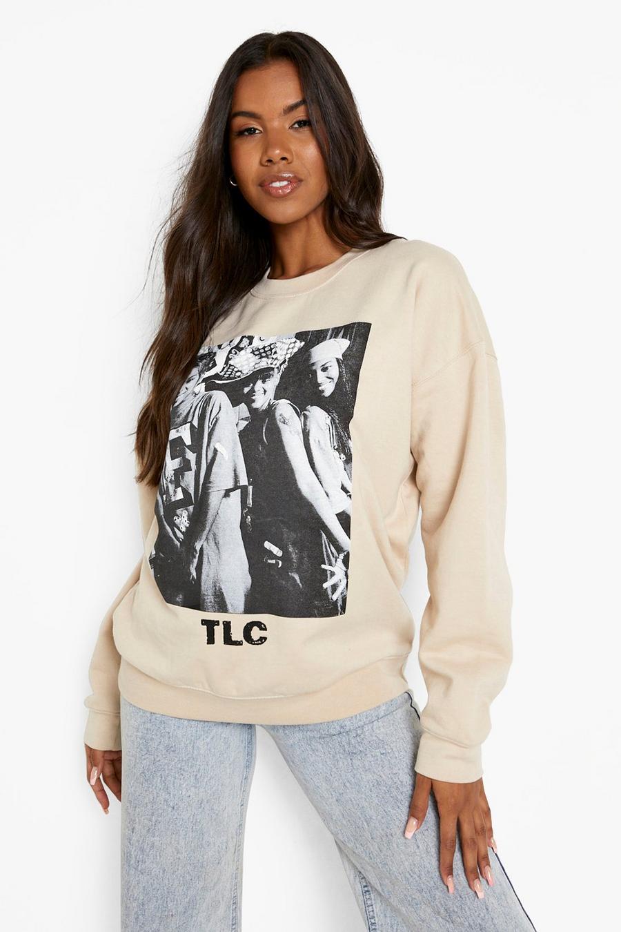 Oversize Sweatshirt mit TLC Print, Stone image number 1