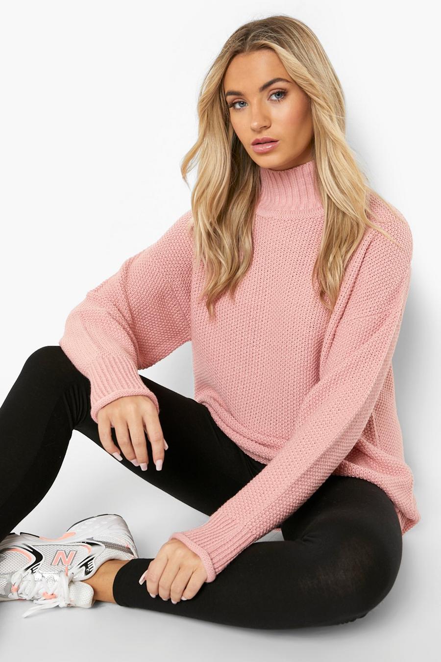 Blush pink Recycled High Neck Sweater