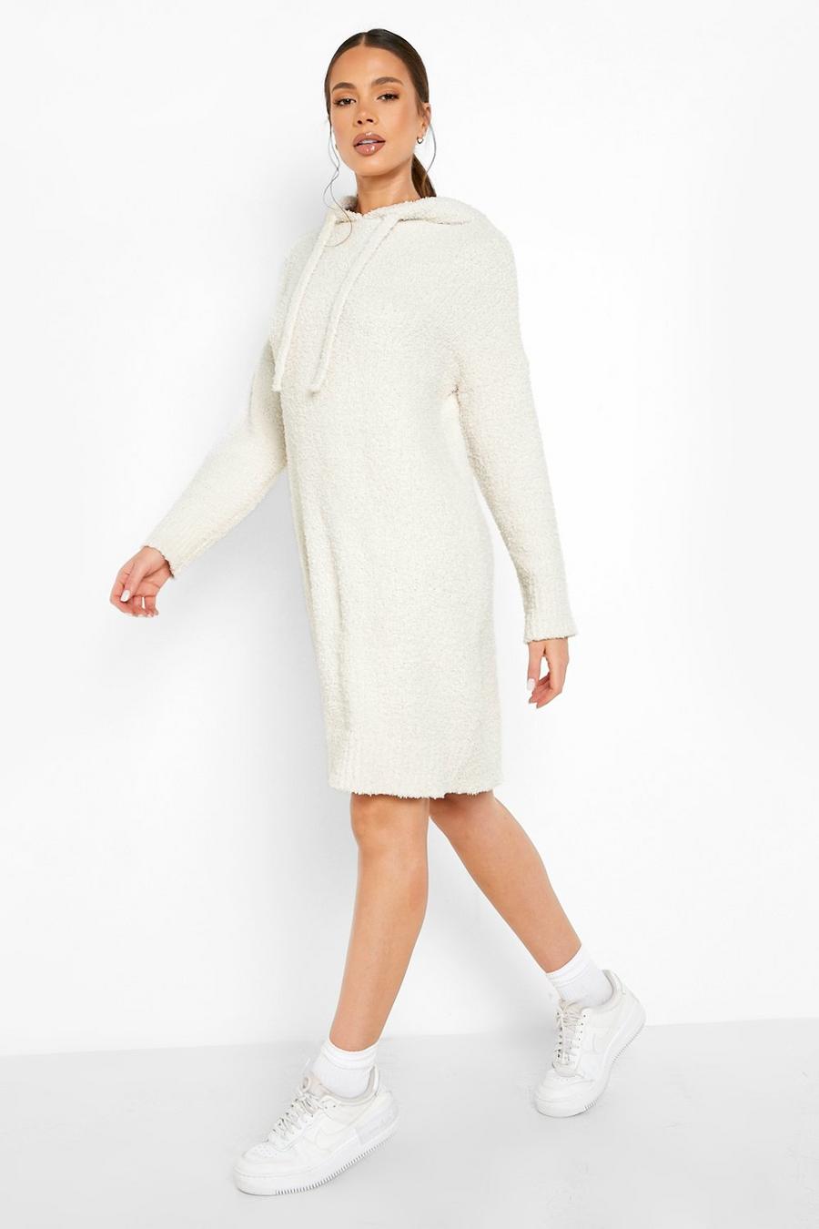 Cream Teddy Knit Dress image number 1