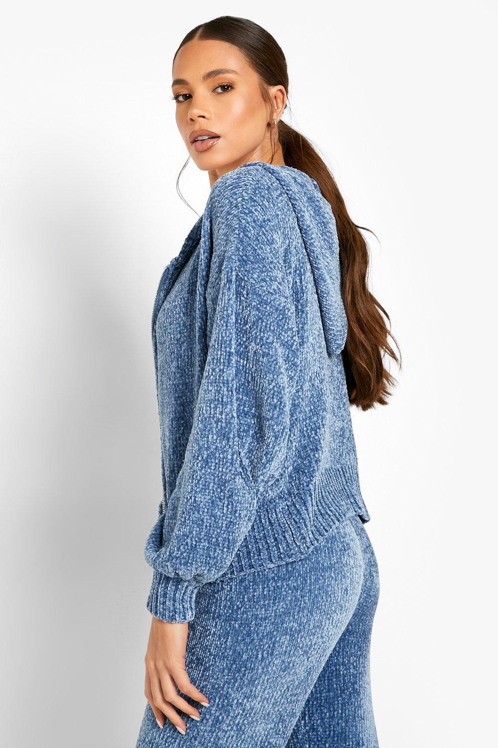 Chenille zip deals up sweater