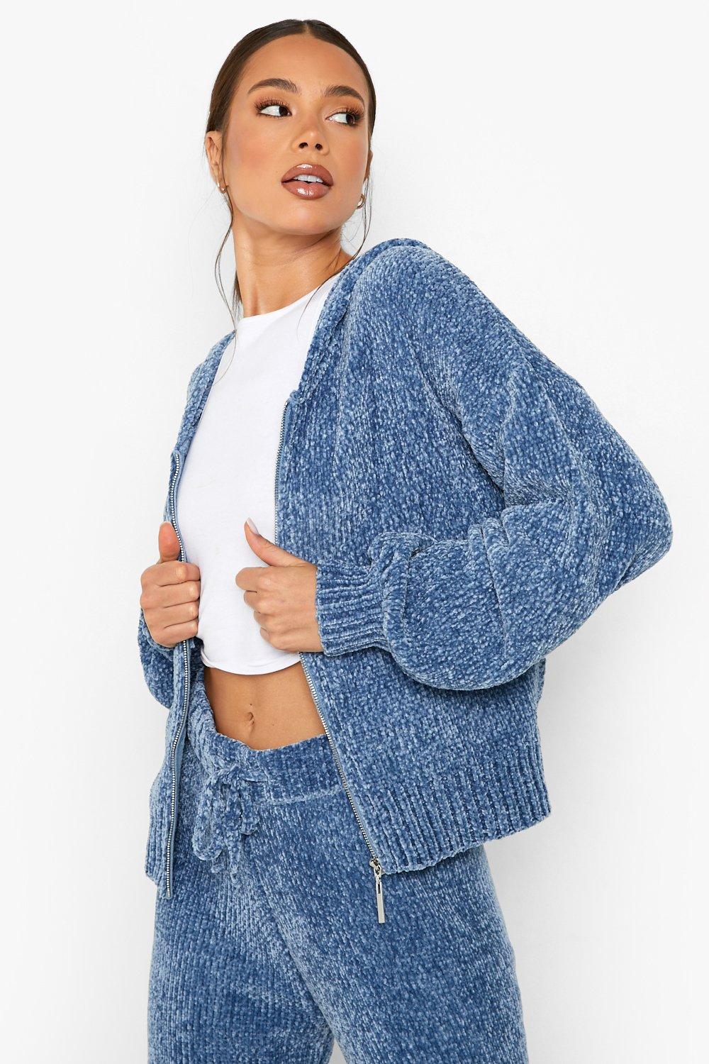 Chenille zip 2025 up sweater