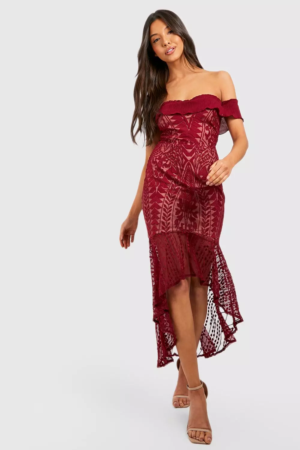 Berry shop bardot dress