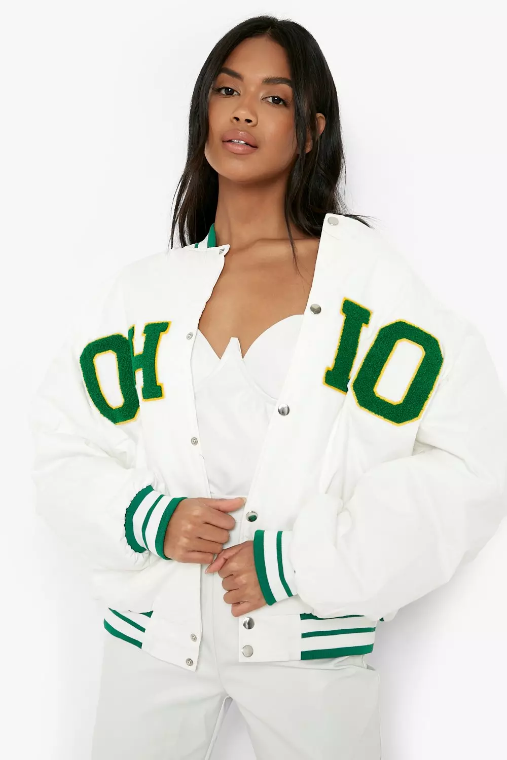 boohoo Quilted Oversized Varsity Jacket - ShopStyle