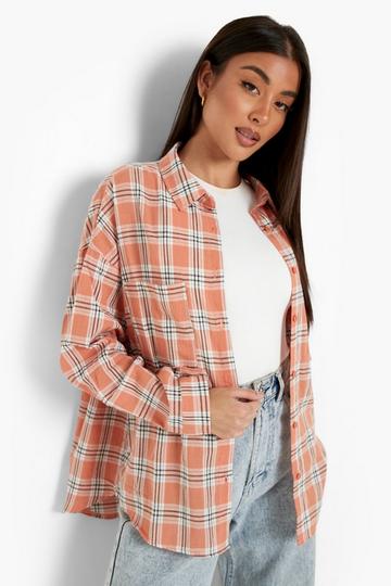 Pink Oversized Flannel Shirt