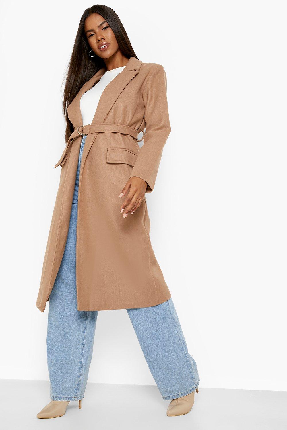 Womens long hot sale wrap coat