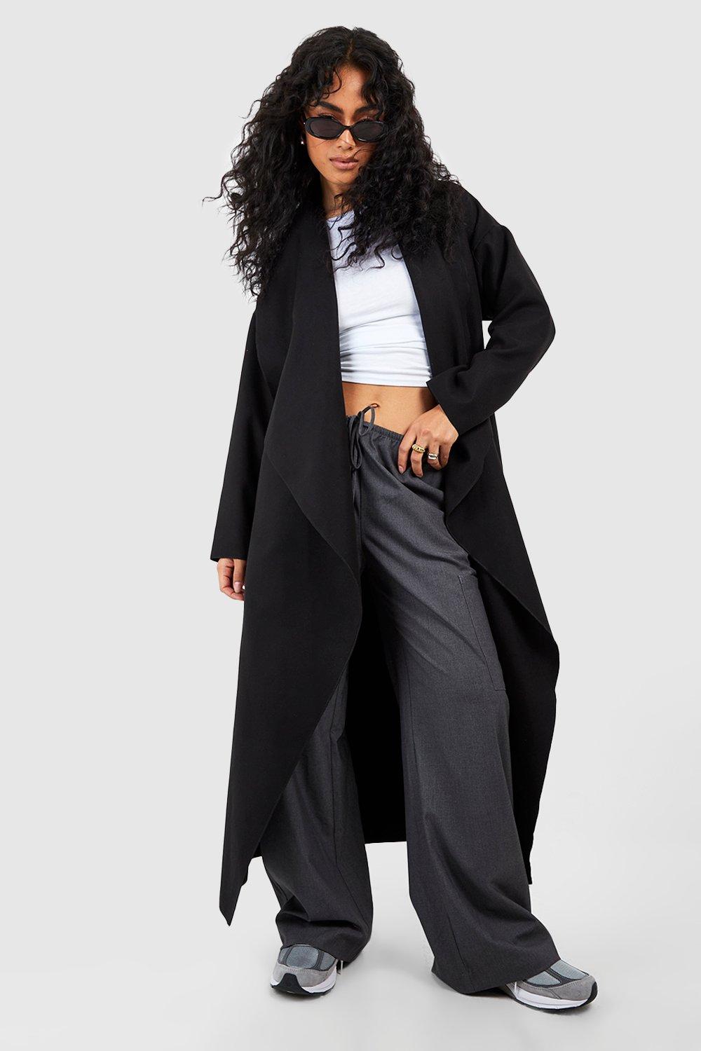 Belted Shawl Collar Coat boohoo UK