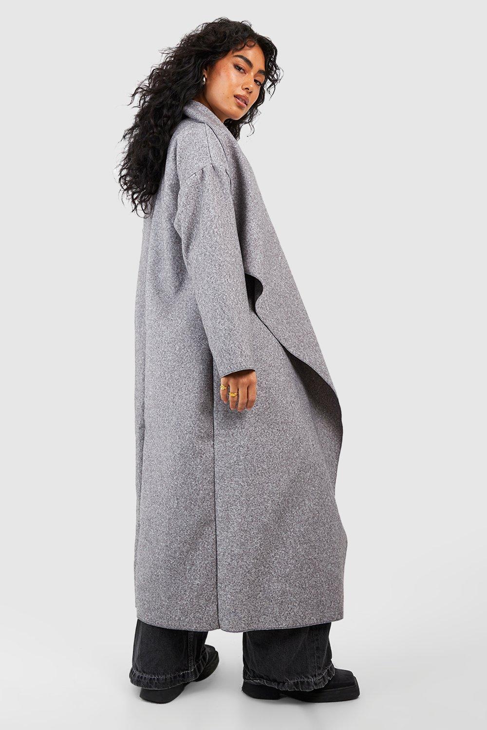 Boohoo oversized sleeve wool look clearance coat