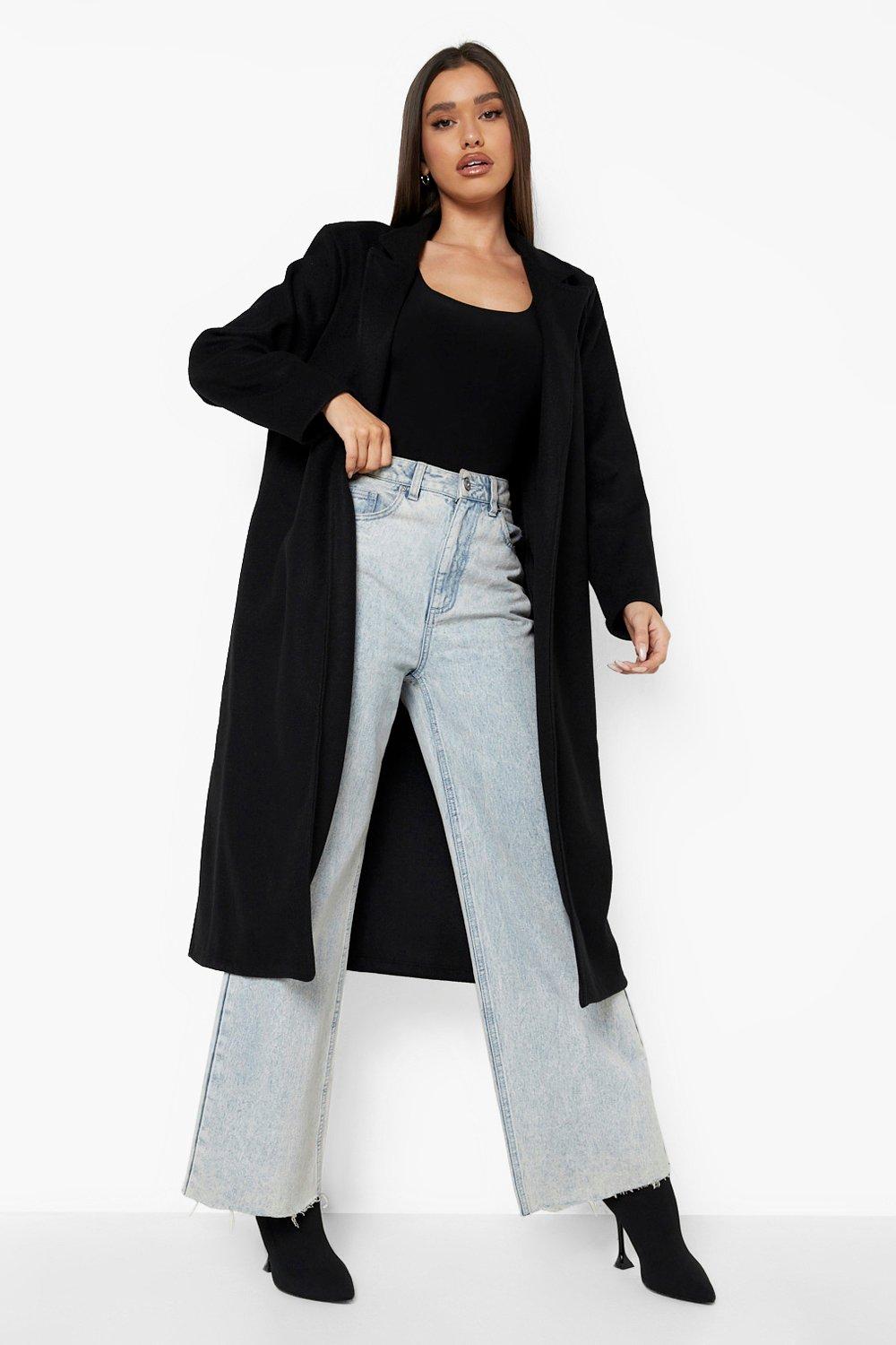 Wool Look Duster Coat boohoo AU